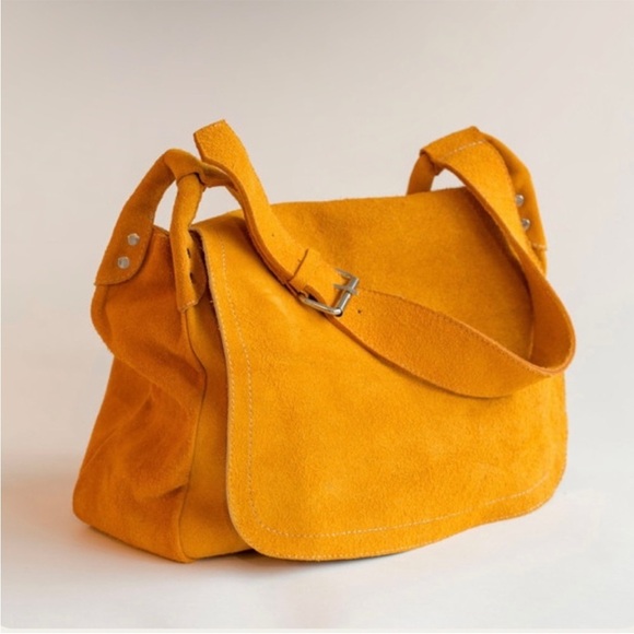A Detacher Annabel marigold suede bag NEW - Picture 5 of 12
